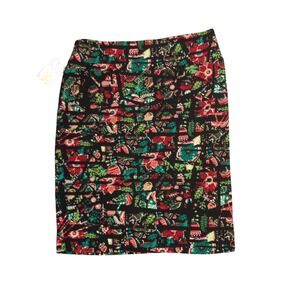 LuLaRoe Cassie Pencil Skirt 3XL New With Tags Floral Geometric Mosaic Print
